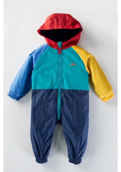 Yeni Çok Renkli Kapşonlu Fermuarlı Pamuk Astarlı Cepli Kız Erkek Bebek Yağmurluk Mont Tulum Çocuk