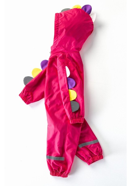 Sevimli Dinazor Kulaklı Figürlü Kapşonlu Pamuk Astarlı Erkek Kız Bebek Yağmurluk Mont Tulum Çocuk modelleri