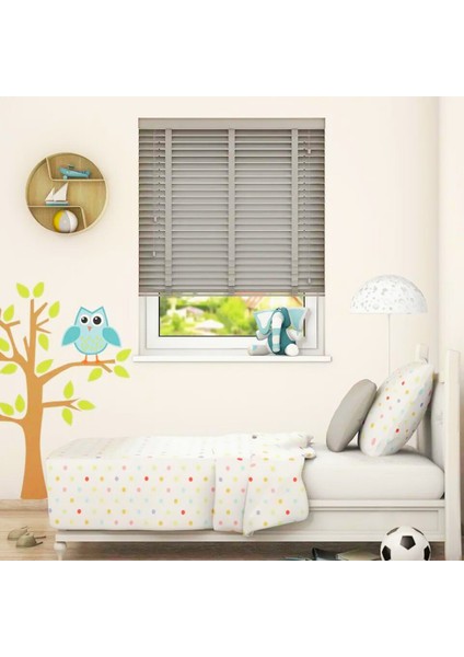 Wooden Blinds %100 Doğal Ahşap Jaluzi Perde 50MM, Alüminyum Kasalı Yüksek Kaliteli - Grey/gri fiyatları