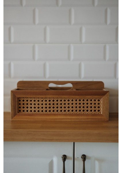 6 Bölmeli Akasya Hazeran Detaylı Organizer (18 x 36 Cm)