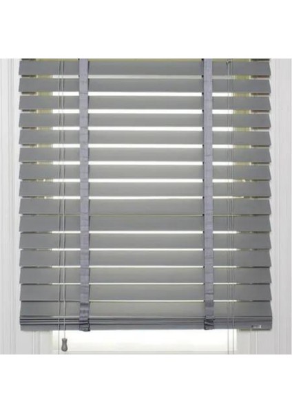 Wooden Blinds %100 Doğal Ahşap Jaluzi Perde 50MM, Alüminyum Kasalı Yüksek Kaliteli - Grey/gri modelleri