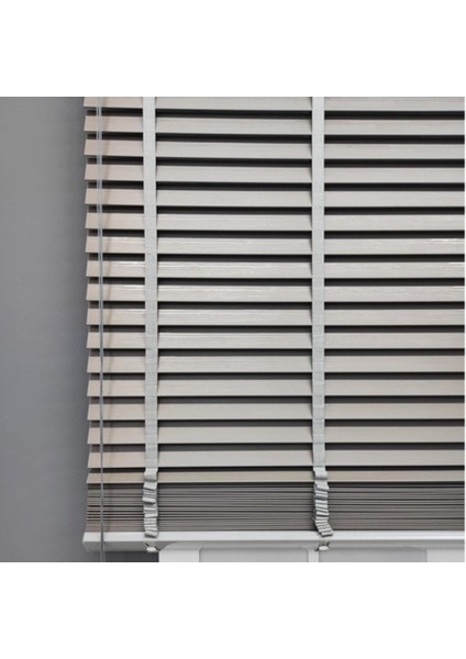 Wooden Blinds %100 Doğal Ahşap Jaluzi Perde 50MM, Alüminyum Kasalı Yüksek Kaliteli - Grey/gri fırsatları