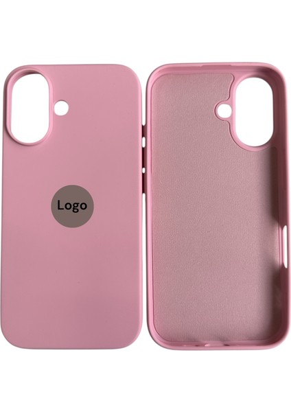 Apple iPhone 16 Uyumlu Lansman Mavi Içi Kadife Silikon Kılıf
