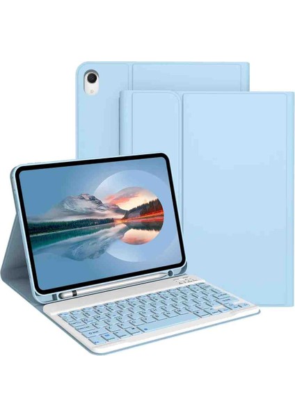 Apple iPad 10. Nesil 10.9 2022 Uyumlu Bluetooth Klavyeli Kılıfı (Tablet Değildir)