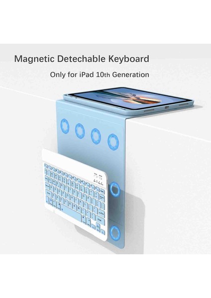 Apple iPad 10. Nesil 10.9 2022 Uyumlu Bluetooth Klavyeli Kılıfı (Tablet Değildir)