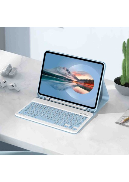 Apple iPad 10. Nesil 10.9 2022 Uyumlu Bluetooth Klavyeli Kılıfı (Tablet Değildir)
