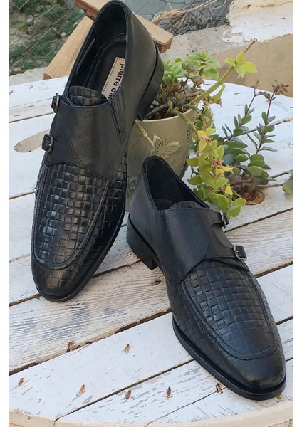 Pierre Cardin PCE1322464 Erkek Hakiki Deri Örme Baskı Çift Tokalı Kasik Exlüsive Ayakkabı fırsatları