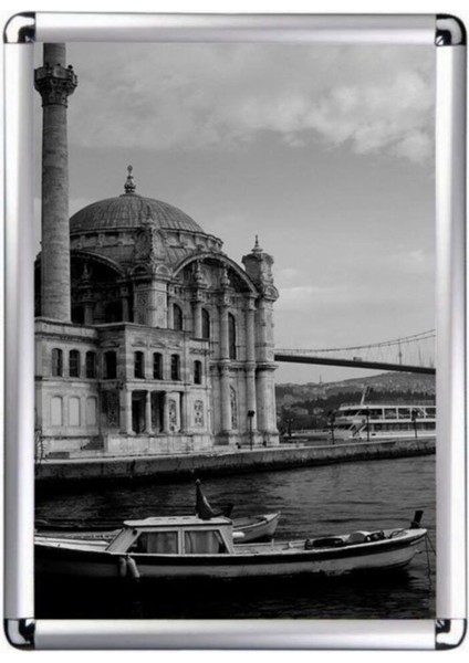 B2 50 x 70 cm Alüminyum Çerçeve Rondo Köşe Aç Kapa Açılır Kapanır Klik Klak Çerçeve