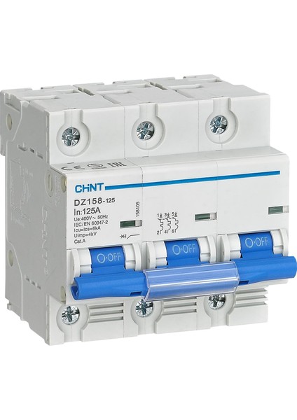 158109 DZ158 3X125A 10KA C Otomatik Sigorta