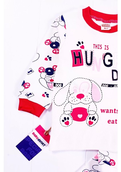 Hungry Desenli Kız Çocuk Pijama Takımı
