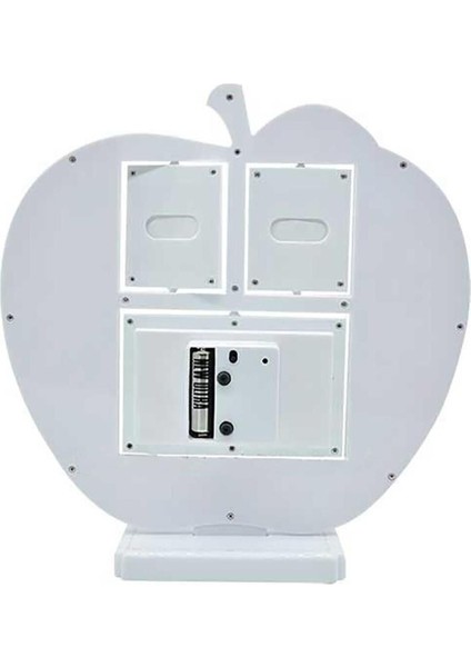 Saatli Beyaz Elma Dekoratif Fotoğraf Çerçevesi - 3 Fotoğraf Takılabilir fiyatları