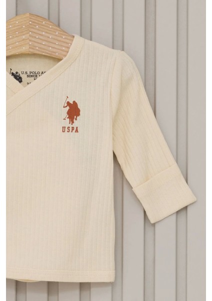 U.s.polo Kız Bebek 5'li Zıbın Seti USB2107 Krem
