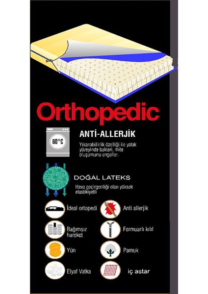 Lateks LS40 Doğal Yıkanabilir Kılıflı Yatak Çift Kişilik fırsatları