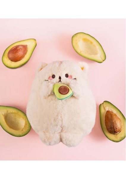Avokadolu Kedi Yumuşak Peluş Yastık 30 cm |sevgililer Günü Hediyelik Sarılma Yastığı & Seyahat Yastığı