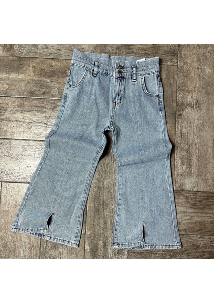 Yigit Butik Kız Çocuk Ispanyol Paça Denim Pantolon