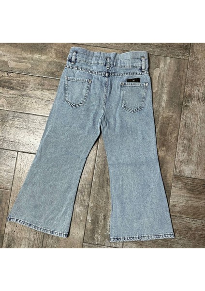 Yigit Butik Kız Çocuk Ispanyol Paça Denim Pantolon