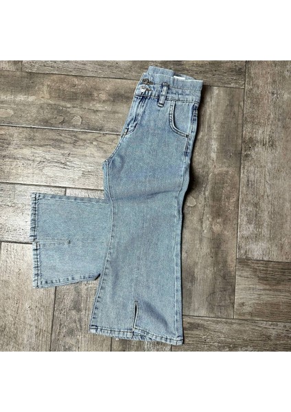Yigit Butik Kız Çocuk Ispanyol Paça Denim Pantolon