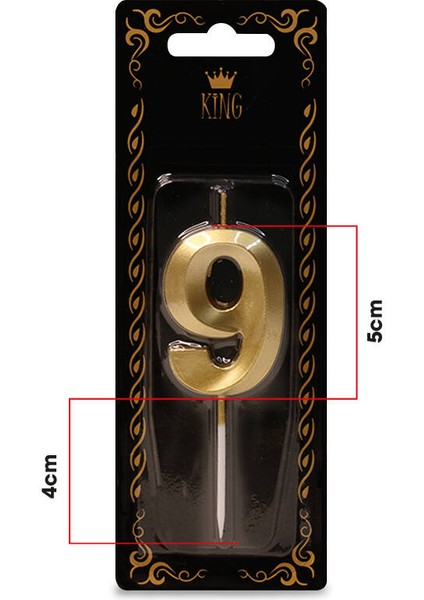 Yaş Seçenekli Rakam 6-9 Yaş Gold Mum