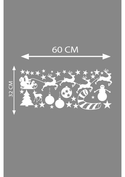 Yılbaşı Happy New Year Sticker Çıkartma Süsü Yeni Yıl Süsü Parti Cam Süsü Noel Ağacı Kar Tanesi 2023