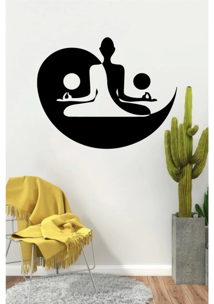 Yoga Yapan Kız Yoga Köşesi Duvar Sticker Yapıştırma (Sudan ve Nemden Etkilenmez) fiyatları
