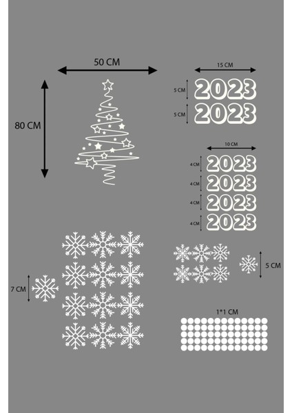 Yılbaşı Happy New Year Sticker Çıkartma Süsü Yeni Yıl Süsü Parti Cam Süsü Noel Ağacı Kar Tanesi 2023