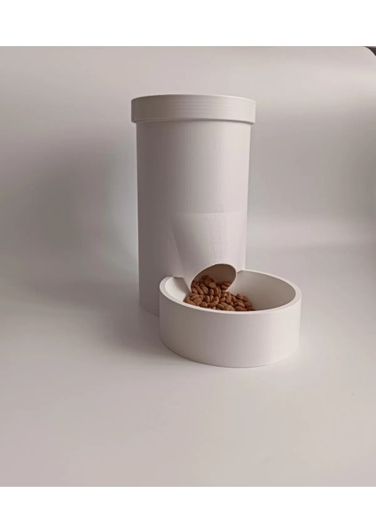 BEYAZ HAZNELİ OTOMATİK EVCİL HAYVAN MAMA KABI