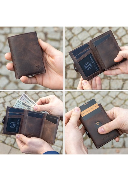 Toscana Kahverengi Kartlık Deri Cüzdan Unisex Rfid Korumalı Erkek Kadın Mini Hediye fırsatları