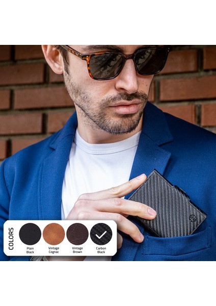 Toscana Carbon Kartlık Deri Cüzdan Unisex Rfid Korumalı Erkek Kadın Mini Hediye indirimleri