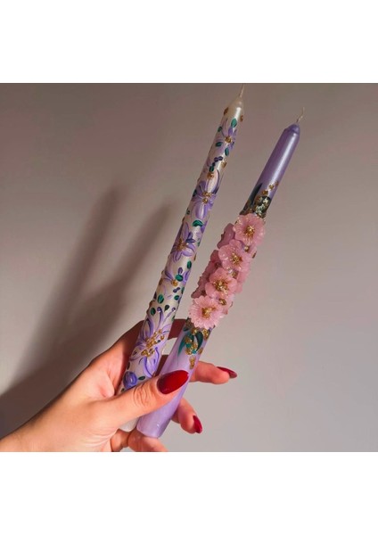 2'li Lilac Dream Mum Seti
