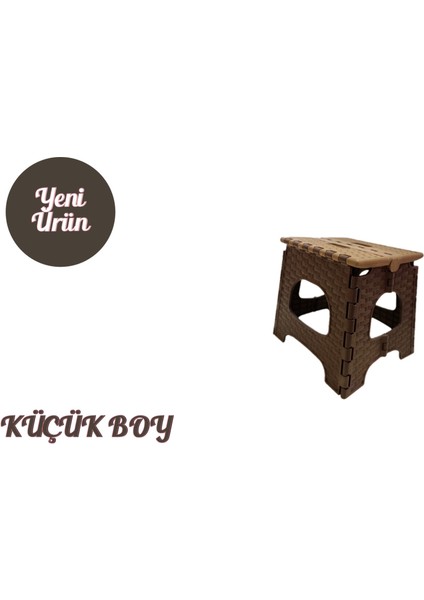 Küçük Boy Katlanır Tabure , Plastik Balıkçı ve Kamp Taburesi / KAHVERENGİ