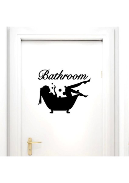 Kadın Figürlü Bathroom Banyo Sticker