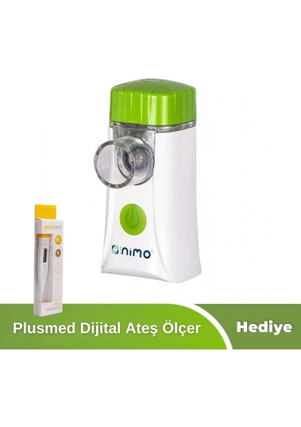 Mesh Nebulizatör Taşınabilir Solunum Cihazı + Plusmed Ateş Ölçer Hediye