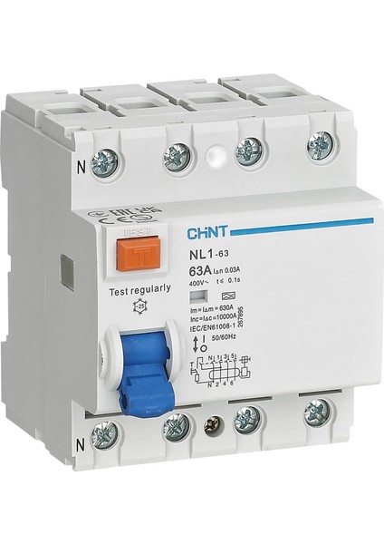 397610 Nl1 4X80A 30MA 6ka Kaçak Akım Rölesi A Tipi