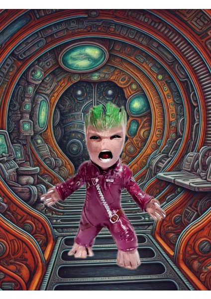 3D Angry Grood Figürü / Marvel Comics/ Galaksinin Koruyucuları Groot /17CM /FANART modelleri