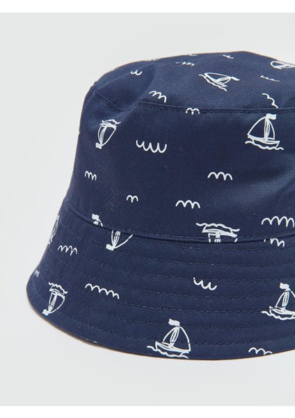 Lacivert Baskılı Erkek Bebek Bucket Şapka modelleri