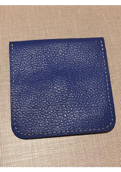 Pinkyola Design - Kare Model Deri Fb Hardal Sarı ve Mavi Mini Bozuk Para Cüzdanı,airpod Kılıf