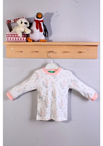 Çiçek Desenli Kız Bebek Eşofman Takımı Pamuk