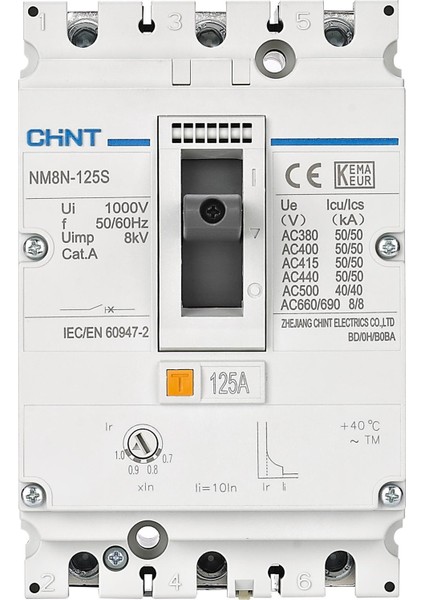271585 NM8N-125S 3X40A 50KA Termik Manyetik Şalter