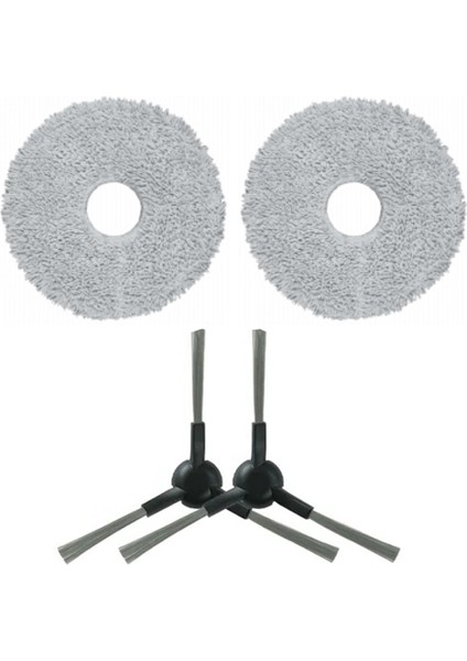 Dreame L10S Pro Gen 2 Uyumlu Yedek Mop ve Yan Fırça-4 Parça