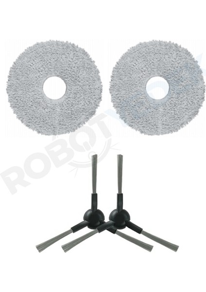 Dreame X30 Ultra Uyumlu Mop ve Yan Fırça-4 Parça
