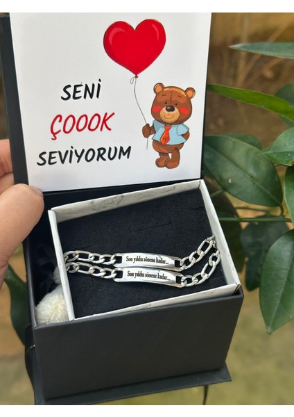 Kişiselleştirilebilir Çelik Çift Bileklik (2 Adet)