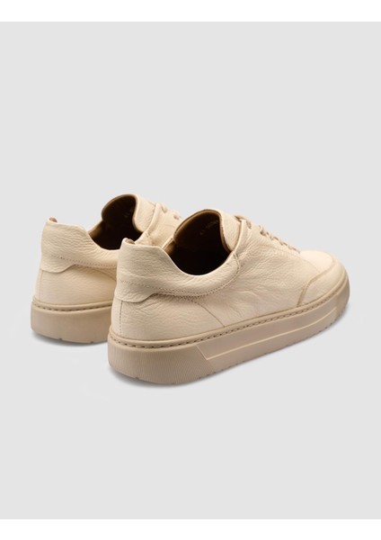 %100 Hakiki Deri Bej Bağcıklı Erkek Sneaker modelleri