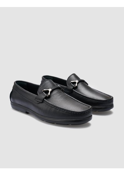 %100 Hakiki Deri Siyah Toka Detaylı Erkek Loafer fiyatları