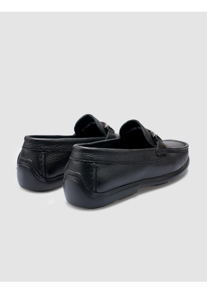 %100 Hakiki Deri Siyah Toka Detaylı Erkek Loafer modelleri
