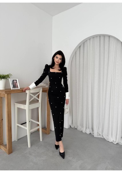 Tasarım Incili Atlas Uzun Elbise indirimleri