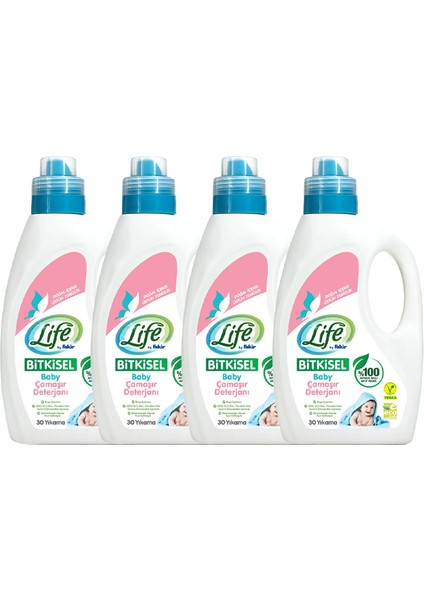 Bitkisel Bazlı Vegan Sıvı Bebek Çamaşır Deterjanı 1500 ml x 4 Adet fiyatları