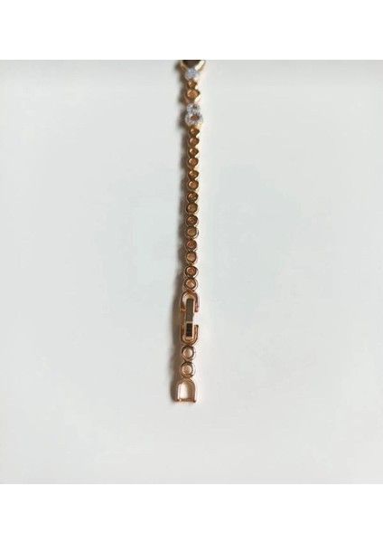 Vip Seri Zirkon Taşlı Rosegold Renk Bileklik 17+2cm