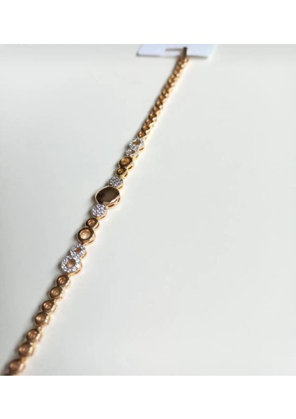 Vip Seri Zirkon Taşlı Rosegold Renk Bileklik 17+2cm