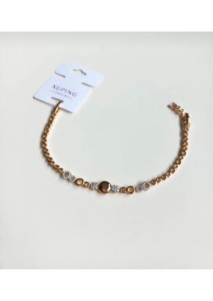 Vip Seri Zirkon Taşlı Rosegold Renk Bileklik 17+2cm