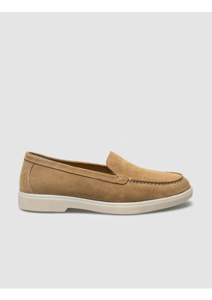 Deri Taba Süet Kadın Loafer